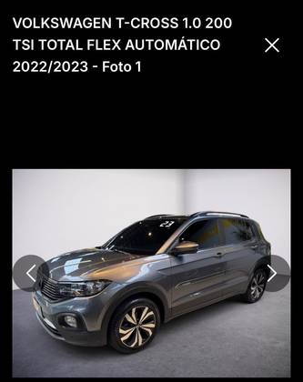 VOLKSWAGEN T-CROSS 1.0 200 TSI TOTAL FLEX AUTOMÁTICO VOLKSWAGEN T-CROSS 1.0 200 TSI TOTAL FLEX AUTOMÁTICO
